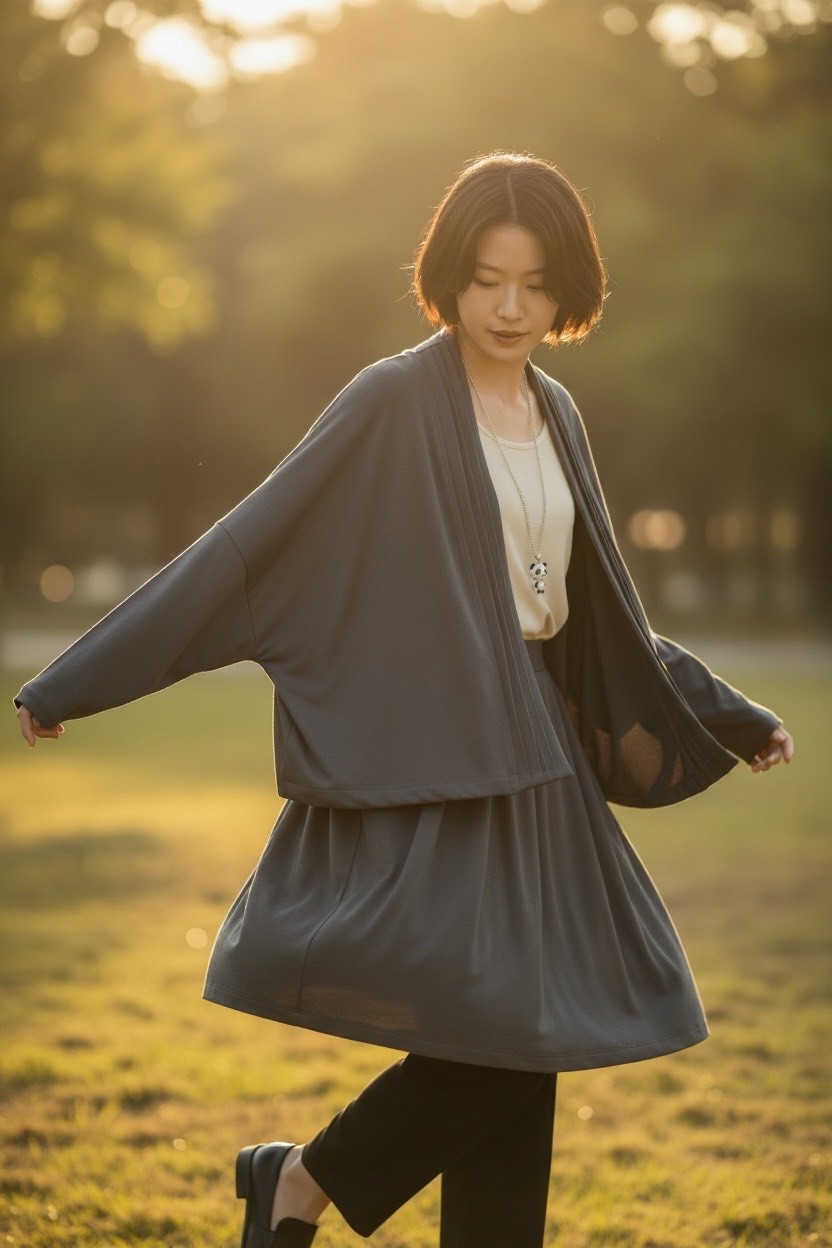 寬鬆休閒遮肉顯瘦簡約百搭空氣棉長袖開衫小外套