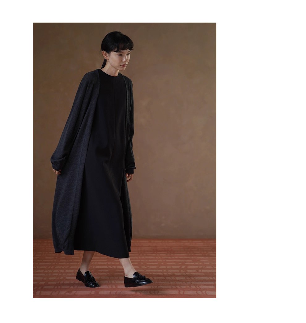 慵懶感完美詮釋柔軟綿羊毛混紡長通勤針織顯瘦外套女