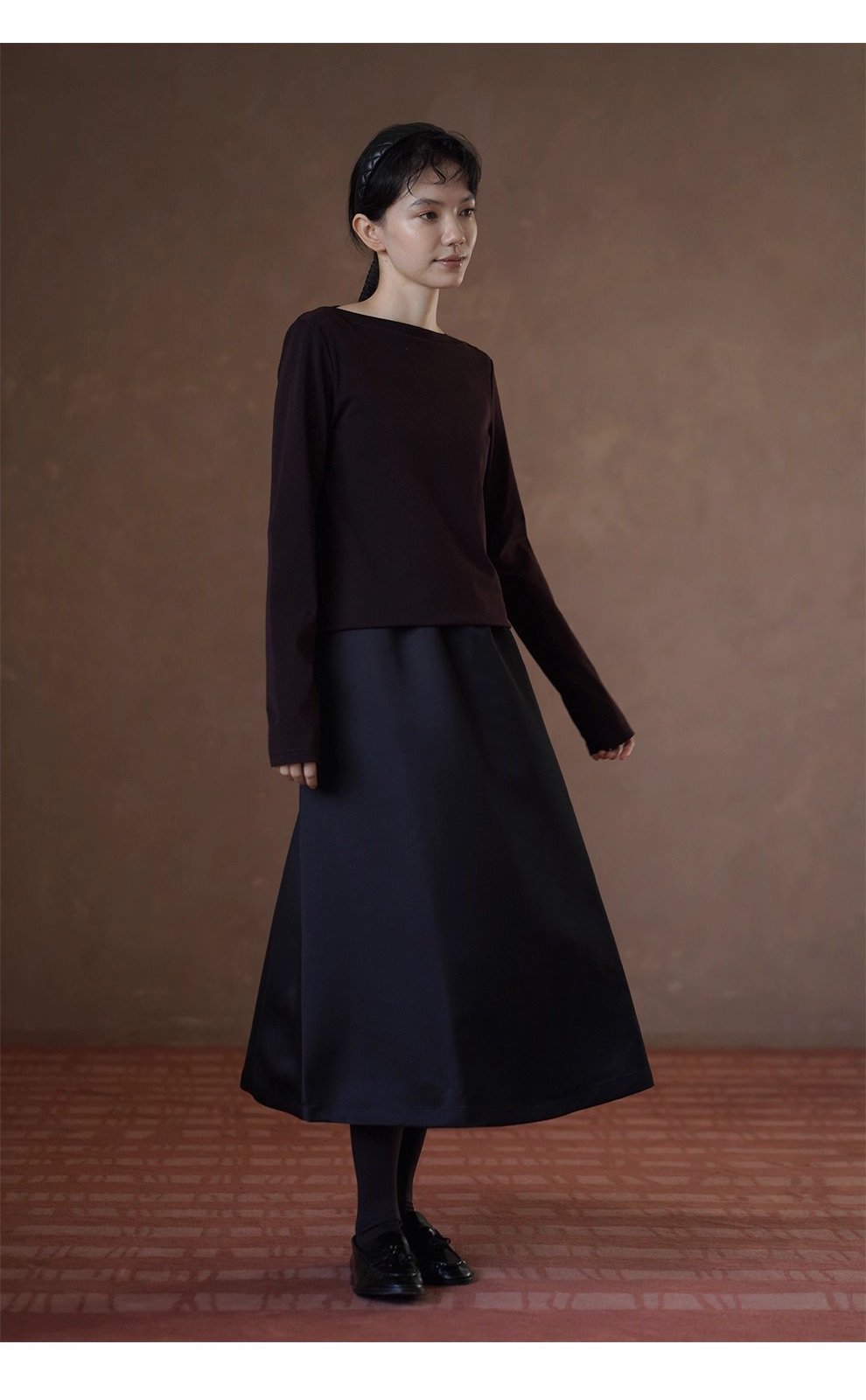 羅馬假日流光緞面貴氣高腰顯瘦遮肉蓬蓬A字通勤半身裙女