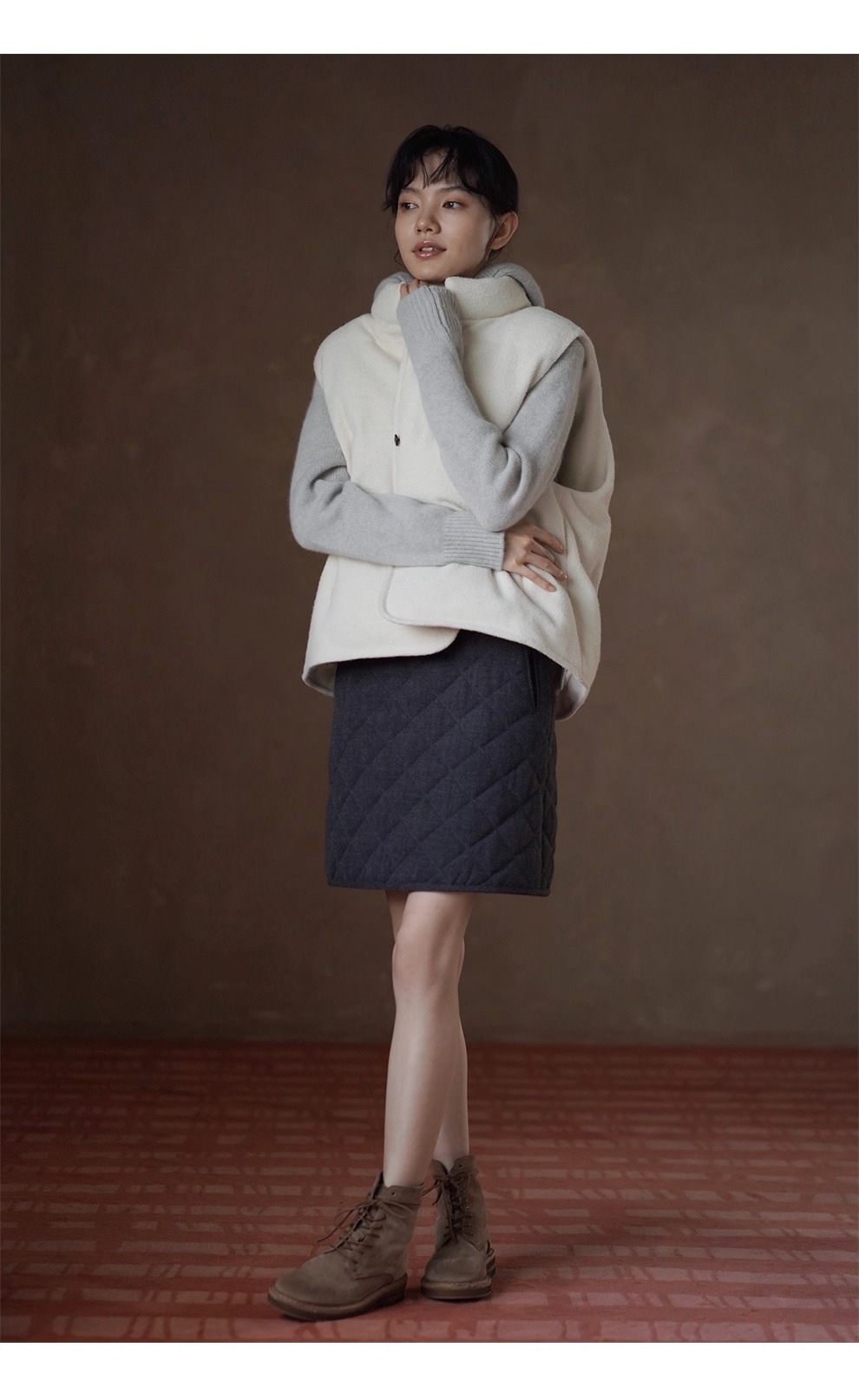 淡人配色毛衣溫暖100羊毛寬鬆連帽疊穿休閒顯瘦針織女