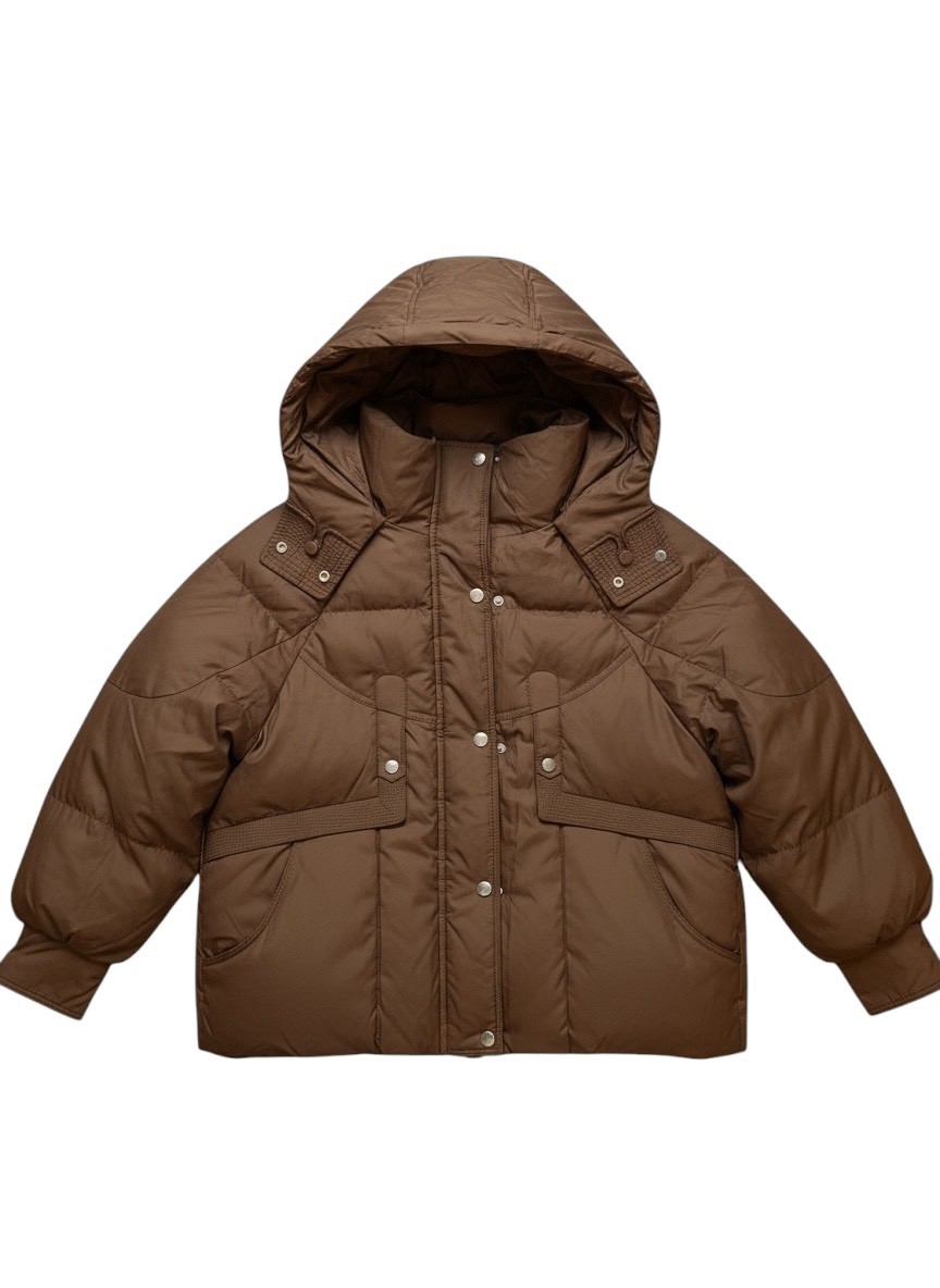 流心巧克力自留款羽絨外套蓬鬆短款美拉德連帽外套