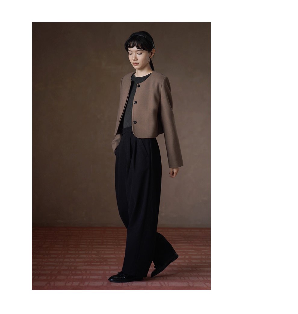 低調霧面紗卡品質長褲可調式褲袢高腰寬鬆顯瘦直筒褲女