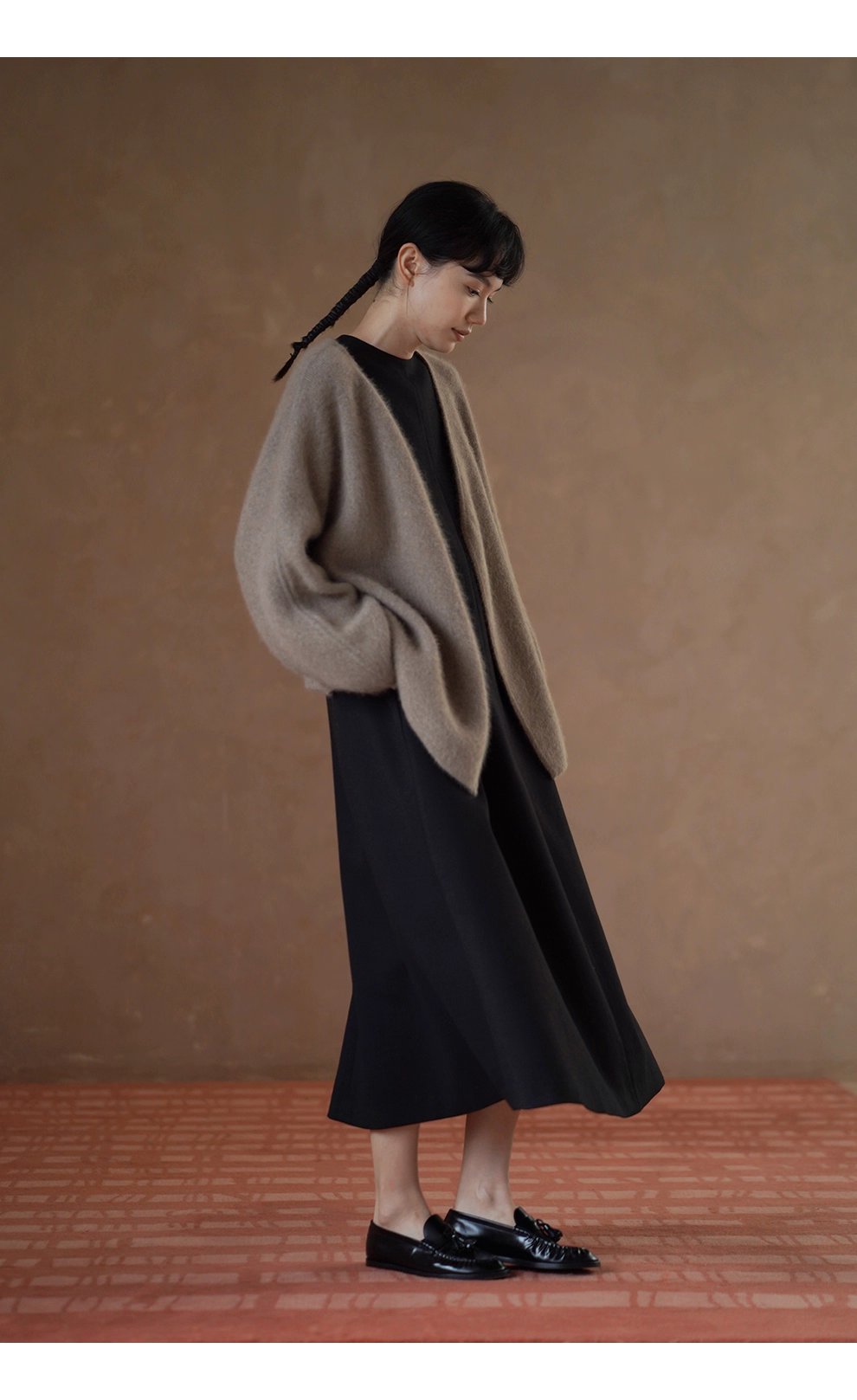 鬆弛代表外套長絨綿羊毛兔毛混紡寬鬆顯瘦簡約通勤開襟衫