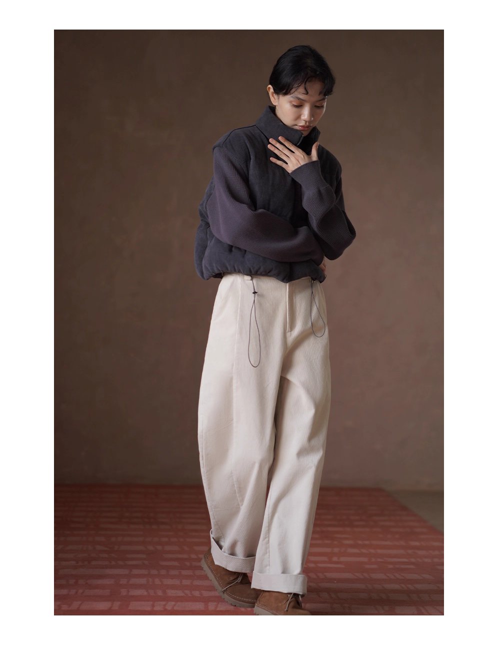 立體顯瘦挺括100棉細膩燈芯絨寬鬆直筒高腰休閒百搭長褲,立體顯瘦挺括100棉細膩燈芯絨寬鬆直筒高腰休閒百搭長褲,HBEW3035,立體顯瘦挺括100棉細膩燈芯絨寬鬆直筒高腰休閒百搭長褲,高腰直筒,燈芯絨