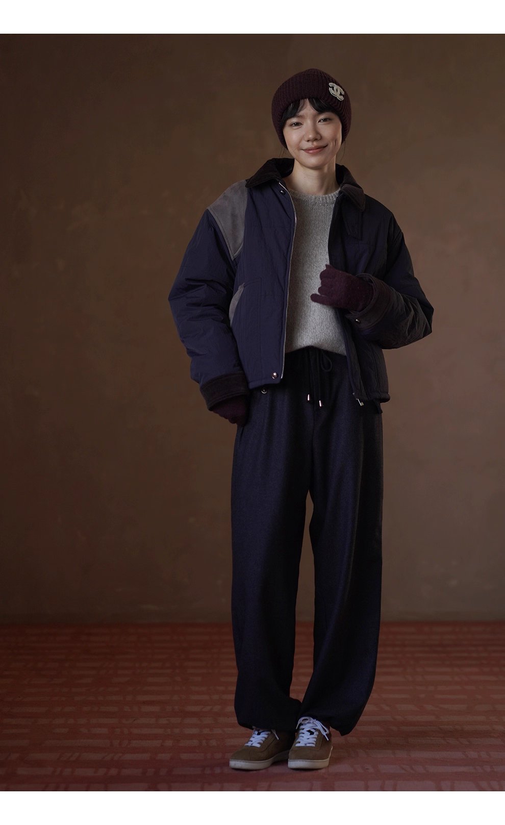 細膩如絲進口羊駝毛羊毛混紡柔軟蓬鬆圓領寬鬆顯瘦毛衣