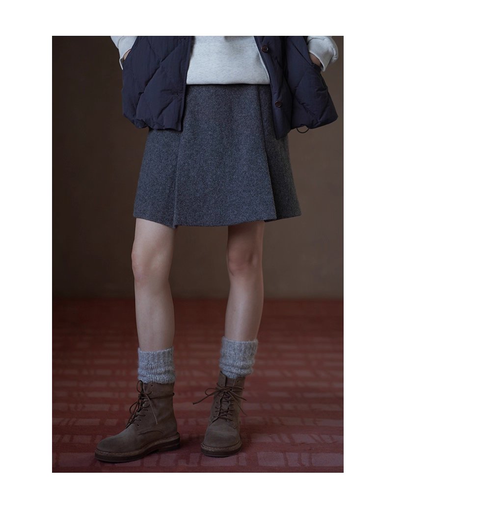 高羊毛粗呢料挺括厚實A字高腰工字褶顯瘦短款半身裙女,高羊毛粗呢料挺括厚實A字高腰工字褶顯瘦短款半身裙女,HBEW2025,高羊毛粗呢料挺括厚實A字高腰工字褶顯瘦短款半身裙女,工字壓褶,羊毛混紡