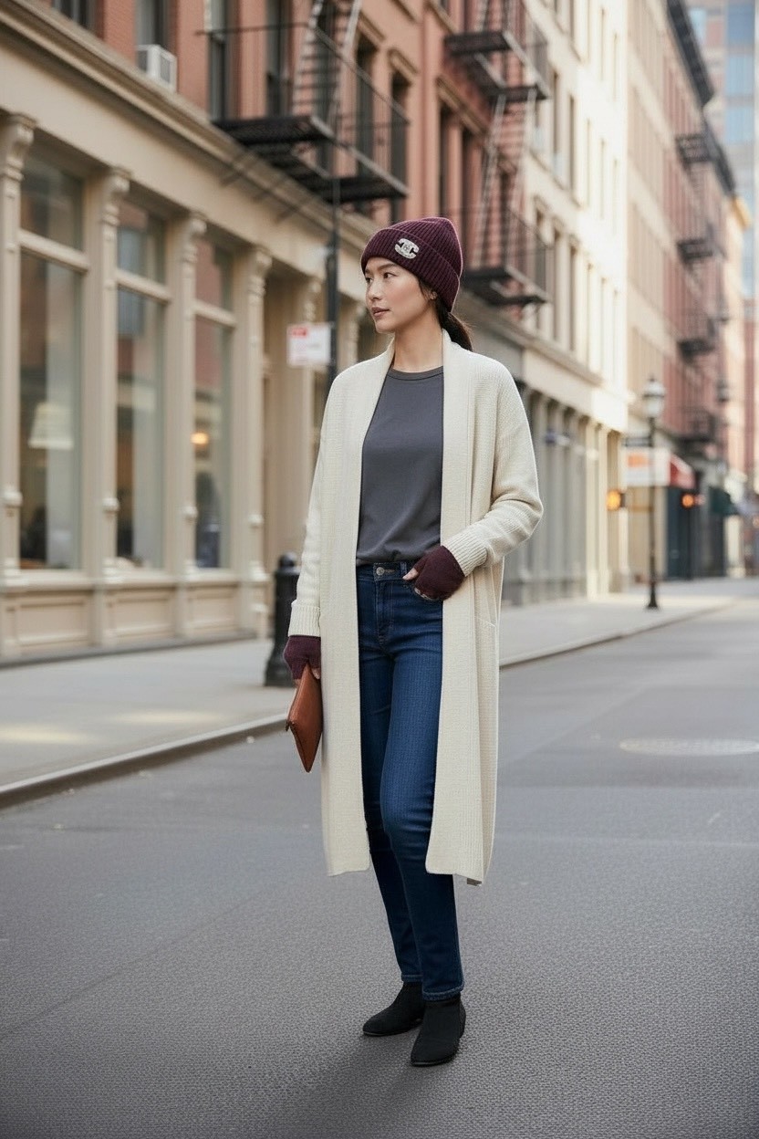 寬鬆慵懶風中長款過膝針織開襟衫,寬鬆慵懶風中長款過膝針織開襟衫,5W165002,寬鬆慵懶風中長款過膝針織開襟衫,簡約質感,直筒H型