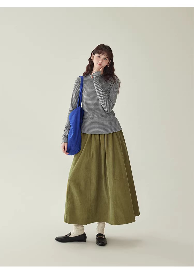 花邊半高領內搭T恤女冬季新款百搭條紋長袖上衣,花邊半高領內搭T恤女冬季新款百搭條紋長袖上衣,HBEW1153,花邊半高領內搭T恤女冬季新款百搭條紋長袖上衣,木耳邊,條紋造型