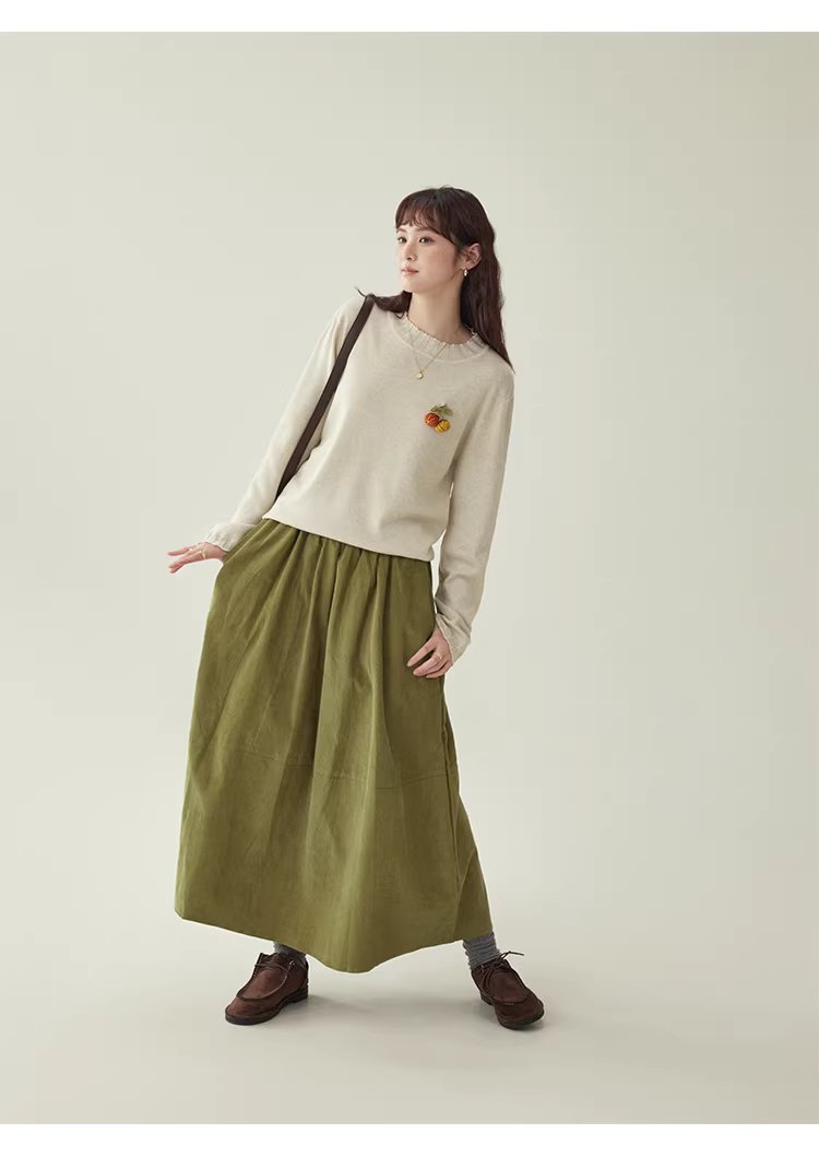 可愛胸針羊毛混紡針織衫女冬季新款慵懶長袖上衣,可愛胸針羊毛混紡針織衫女冬季新款慵懶長袖上衣,HBEW1154,可愛胸針羊毛混紡針織衫女冬季新款慵懶長袖上衣,童趣胸針,羊毛混紡