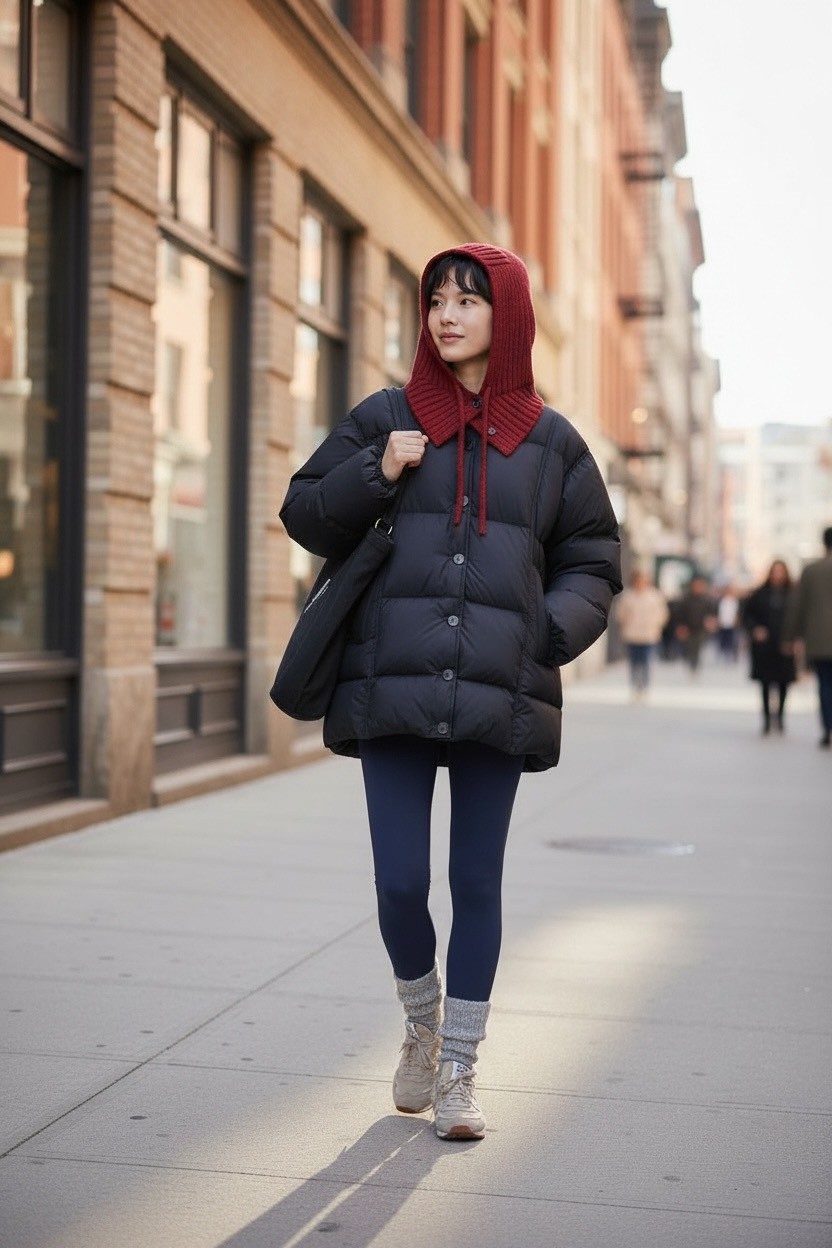 針織連帽拼接加厚羽絨外套冬季寬鬆毛帽麵包服外套,針織連帽拼接加厚羽絨外套冬季寬鬆毛帽麵包服外套,5W185014,針織連帽拼接加厚羽絨外套冬季寬鬆毛帽麵包服外套,保暖蓄熱,青春休閒