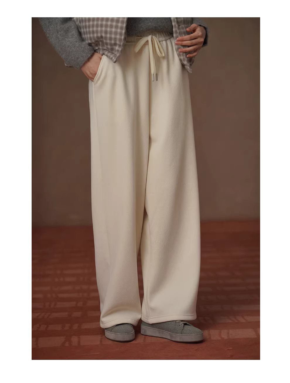 降溫警告加厚保暖雪花絨寬鬆直筒高腰顯瘦慵懶休閒長褲,降溫警告加厚保暖雪花絨寬鬆直筒高腰顯瘦慵懶休閒長褲,HBEW3050,降溫警告加厚保暖雪花絨寬鬆直筒高腰顯瘦慵懶休閒長褲,直筒闊腿,加絨蓄熱