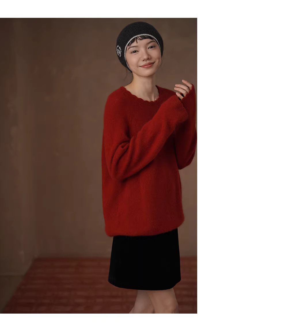 冬天限定細膩手工鉤花領口寬鬆顯瘦內搭羊毛混紡毛衣女,冬天限定細膩手工鉤花領口寬鬆顯瘦內搭羊毛混紡毛衣女,HBEW1172,冬天限定細膩手工鉤花領口寬鬆顯瘦內搭羊毛混紡毛衣女,花邊領口,羊毛混紡