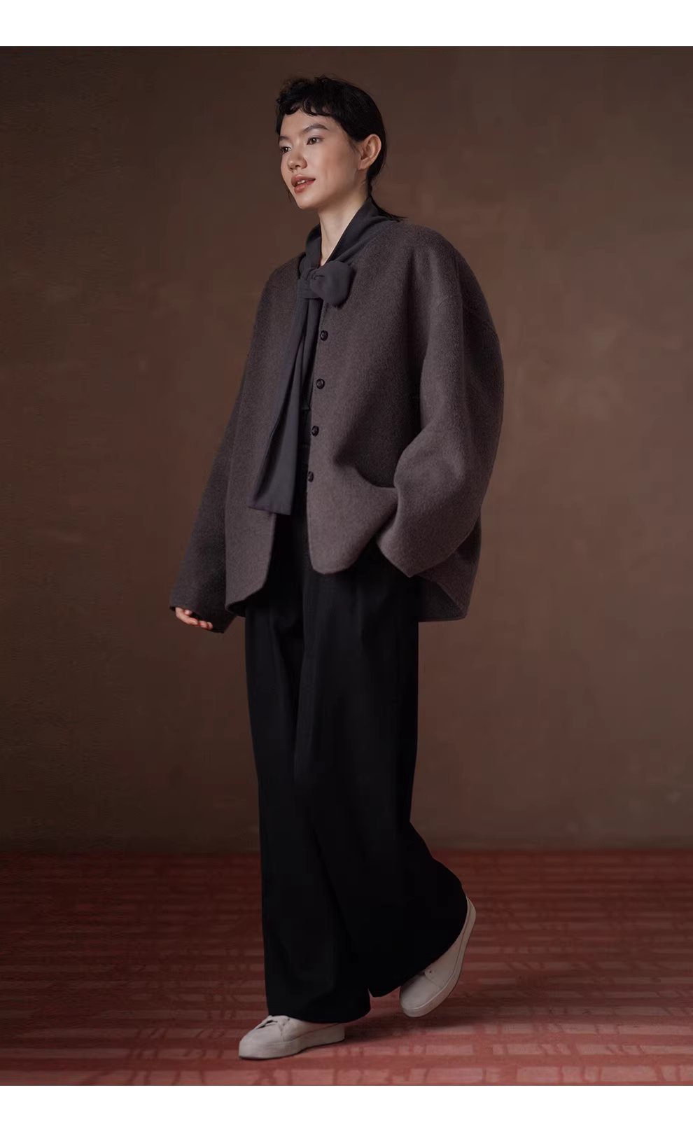 職場主角斜紋磨毛加厚寬鬆高腰通勤顯瘦闊腿西裝長褲女,職場主角斜紋磨毛加厚寬鬆高腰通勤顯瘦闊腿西裝長褲女,HBEW3059,職場主角斜紋磨毛加厚寬鬆高腰通勤顯瘦闊腿西裝長褲女,垂墜感佳,磨毛絨感