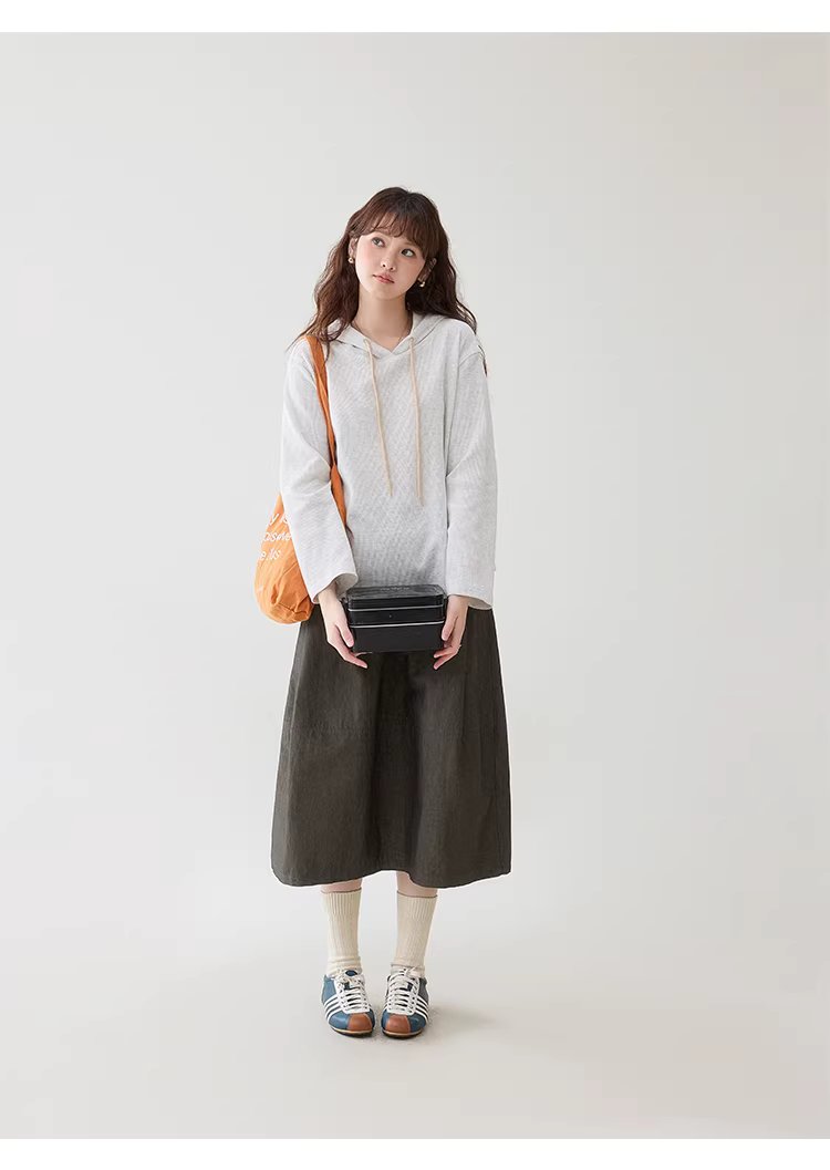 灰色華夫格連帽薄款T恤女春季新款通勤寬鬆上衣,灰色華夫格連帽薄款T恤女春季新款通勤寬鬆上衣,HBFS1004,灰色華夫格連帽薄款T恤女春季新款通勤寬鬆上衣,連帽上衣,華夫格