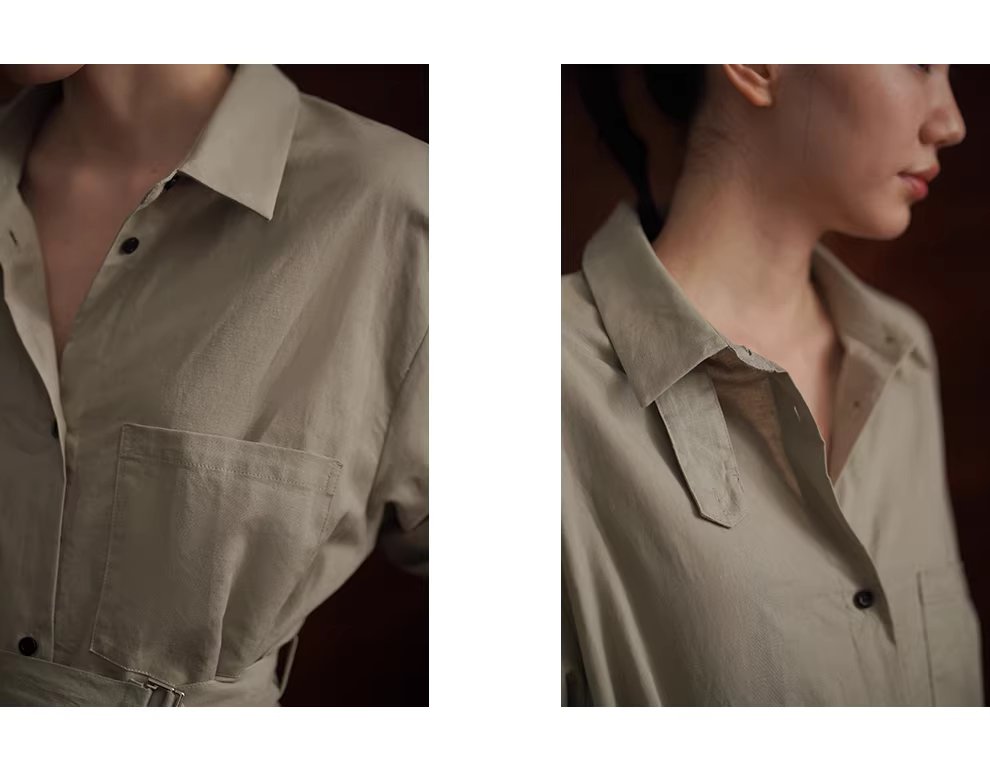 日常友善清透亞麻棉混紡襯衫領寬鬆H版型腰帶通勤洋裝,日常友善清透亞麻棉混紡襯衫領寬鬆H版型腰帶通勤洋裝,HBFS7003,日常友善清透亞麻棉混紡襯衫領寬鬆H版型腰帶通勤洋裝,通勤俐落,棉麻材質