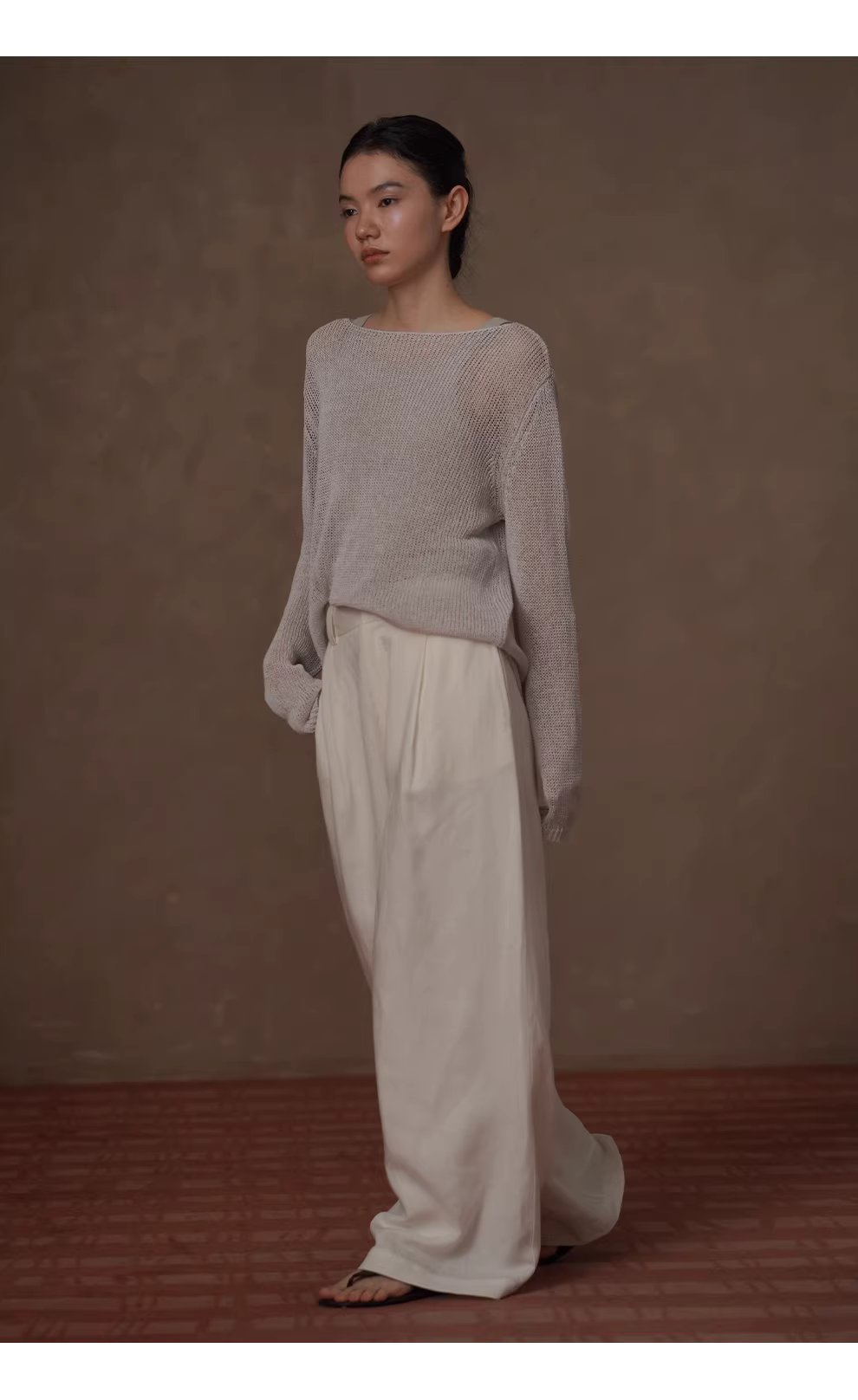 朦朧水霧進口及紙紗透氣針織紙片人寬鬆顯瘦一字領罩衫,朦朧水霧進口及紙紗透氣針織紙片人寬鬆顯瘦一字領罩衫,HBFS1014,朦朧水霧進口及紙紗透氣針織紙片人寬鬆顯瘦一字領罩衫,舒適透氣,寬鬆顯瘦