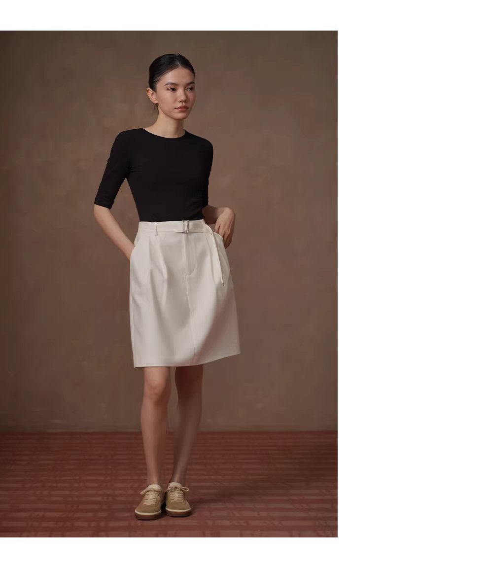 春日雲清爽實用半身裙顯瘦壓褶A子版型短版通勤裙,春日雲清爽實用半身裙顯瘦壓褶A子版型短版通勤裙,HBFS2004,春日雲清爽實用半身裙顯瘦壓褶A子版型短版通勤裙,鬆弛氛圍感,A字版修身