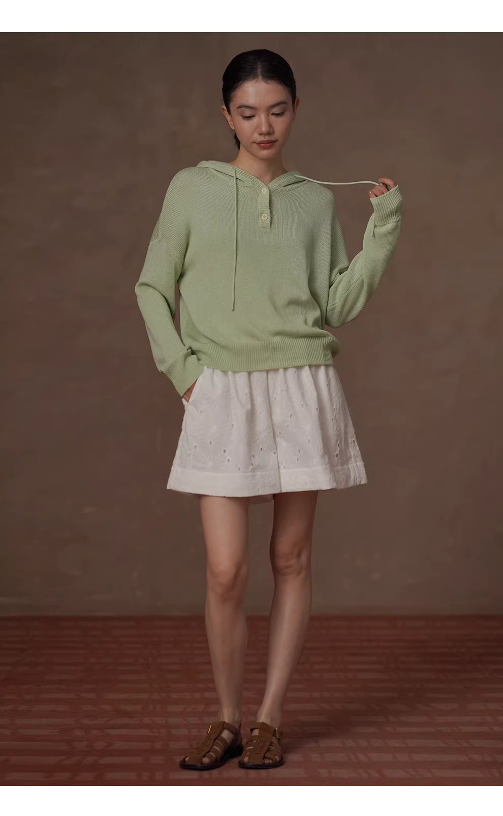 復古甜心顯白調色顯瘦寬鬆連帽萊賽爾亞麻涼感針織上衣,復古甜心顯白調色顯瘦寬鬆連帽萊賽爾亞麻涼感針織上衣,HBFS1023,復古甜心顯白調色顯瘦寬鬆連帽萊賽爾亞麻涼感針織上衣,勾織細膩,落肩微寬