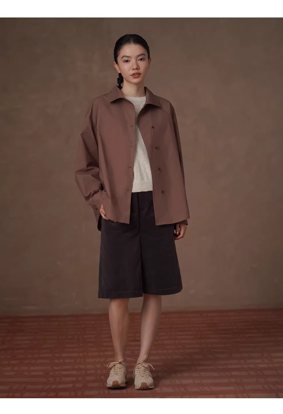 突破基礎大翻領復古寬鬆顯瘦襯衫挺括透氣100棉通勤外套,突破基礎大翻領復古寬鬆顯瘦襯衫挺括透氣100棉通勤外套,HBFS5003,突破基礎大翻領復古寬鬆顯瘦襯衫挺括透氣100棉通勤外套,純棉親膚,版型舒適