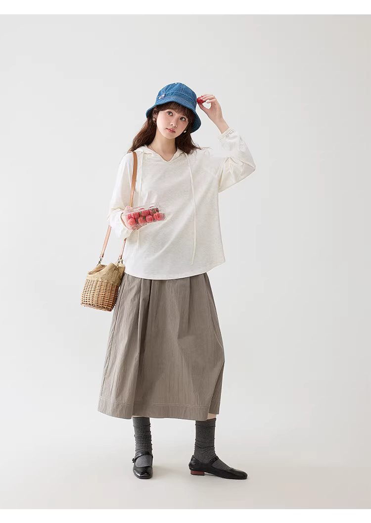 彩織小v領連帽插肩袖T恤女春季新款減齡寬鬆上衣,彩織小v領連帽插肩袖T恤女春季新款減齡寬鬆上衣,HBFS1035,彩織小v領連帽插肩袖T恤女春季新款減齡寬鬆上衣,V領連帽,寬鬆舒適