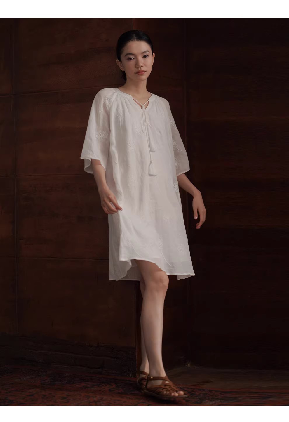 夏日蒲公英訂製全苧麻繡花流蘇繫帶寬鬆度假風洋裝女,夏日蒲公英訂製全苧麻繡花流蘇繫帶寬鬆度假風洋裝女,HBFS7014,夏日蒲公英訂製全苧麻繡花流蘇繫帶寬鬆度假風洋裝女,材質獨特,細膩繡花