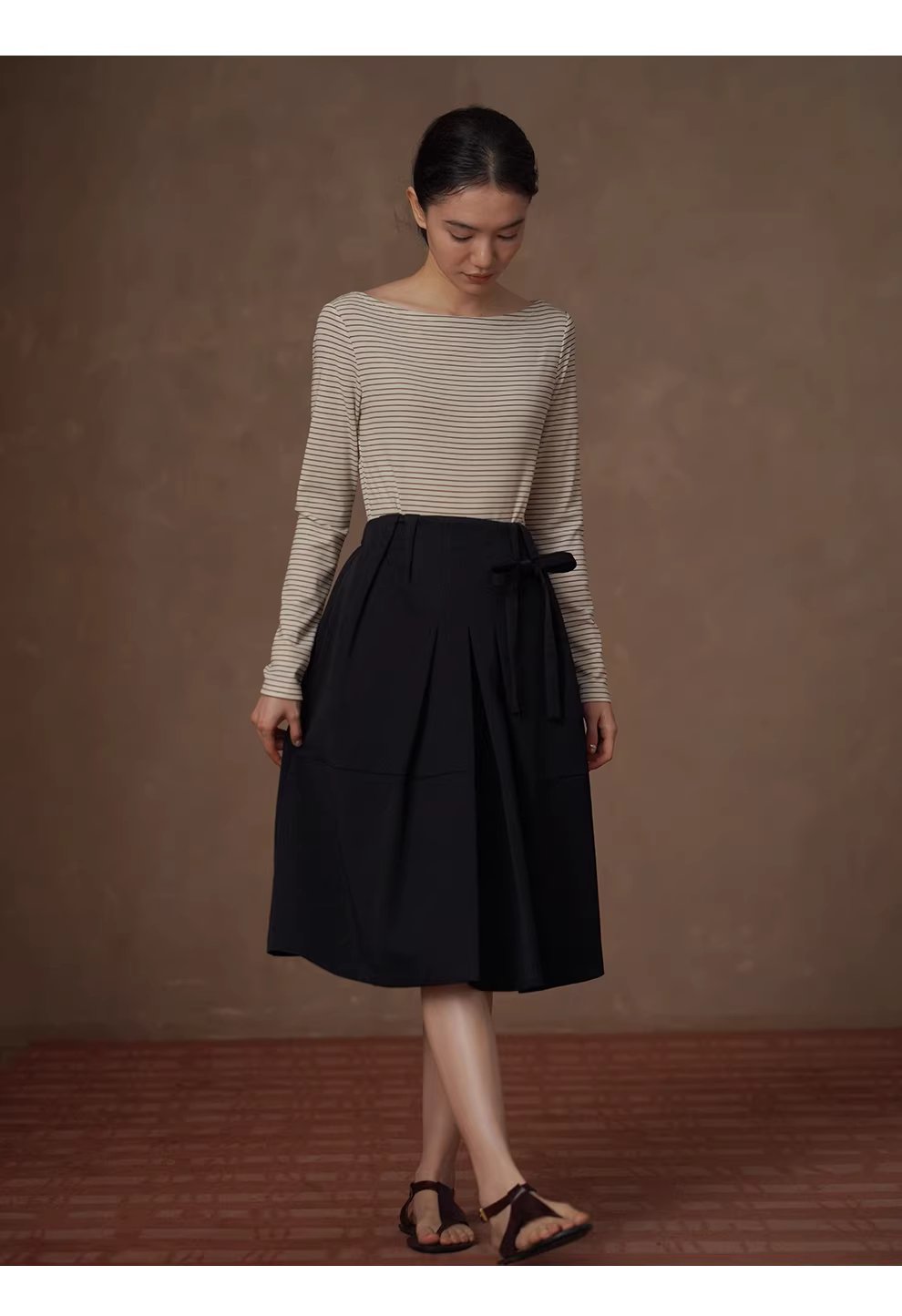 法式經典細條紋上衣氣質一字領正肩顯瘦長袖休閒百搭T恤,上衣,法式經典細條紋上衣氣質一字領正肩顯瘦長袖休閒百搭T恤,HBFS1065,法式經典細條紋上衣氣質一字領正肩顯瘦長袖休閒百搭T恤,彈性透氣