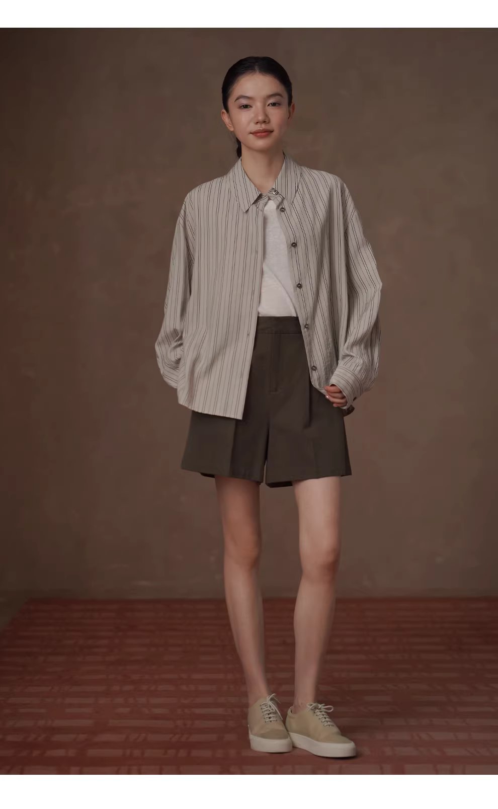 舒適挺括萊賽爾棉混紡高腰顯瘦百搭A字基本款休閒短褲女,舒適挺括萊賽爾棉混紡高腰顯瘦百搭A字基本款休閒短褲女,HBFS3016,舒適挺括萊賽爾棉混紡高腰顯瘦百搭A字基本款休閒短褲女,立體壓褶,腰圍調節