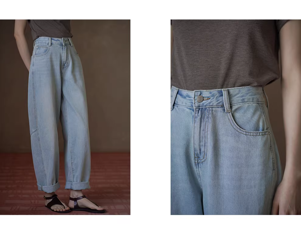 空氣感顯瘦牛仔褲復古水洗立體時髦分割高腰寬長褲女,空氣感顯瘦牛仔褲復古水洗立體時髦分割高腰寬長褲女,HBFS3017,空氣感顯瘦牛仔褲復古水洗立體時髦分割高腰寬長褲女,復古水洗,直筒版型