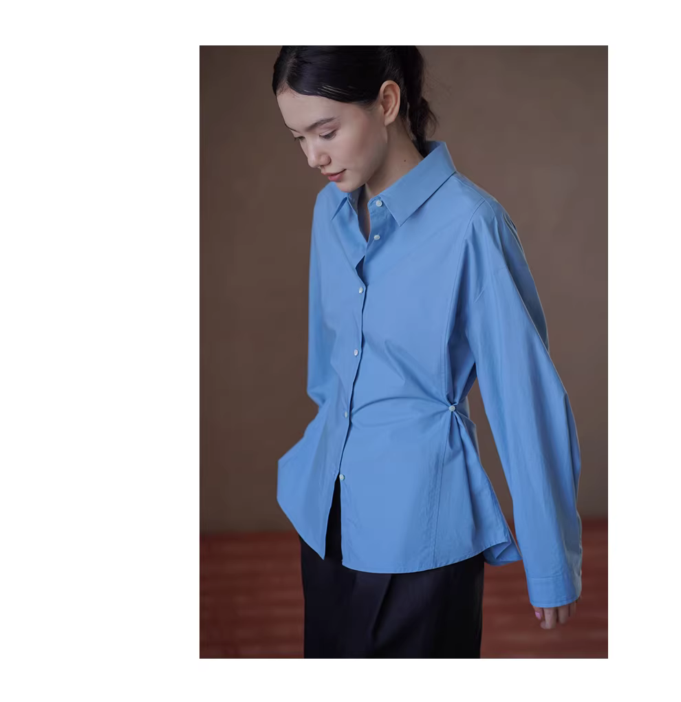 多元通勤挺括垂順萊賽爾棉混紡可調節紐扣收腰長袖襯衫,多元通勤挺括垂順萊賽爾棉混紡可調節紐扣收腰長袖襯衫,HBFS1076,多元通勤挺括垂順萊賽爾棉混紡可調節紐扣收腰長袖襯衫,材質舒適,鈕扣收腰