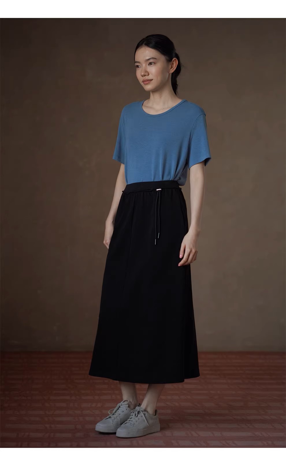 高智運動感衛衣料半身裙高腰可調式抽繩顯瘦直筒裙女,高智運動感衛衣料半身裙高腰可調式抽繩顯瘦直筒裙女,HBFS2013,高智運動感衛衣料半身裙高腰可調式抽繩顯瘦直筒裙女,舒適透氣,版型修飾