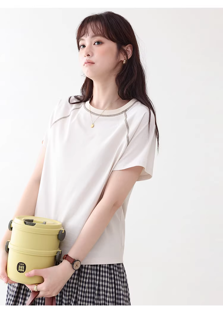 日系反線插肩袖T恤女26夏季新款通勤寬鬆上衣,日系反線插肩袖T恤女26夏季新款通勤寬鬆上衣,HBFS1087,日系反線插肩袖T恤女26夏季新款通勤寬鬆上衣,插肩袖,寬鬆舒適