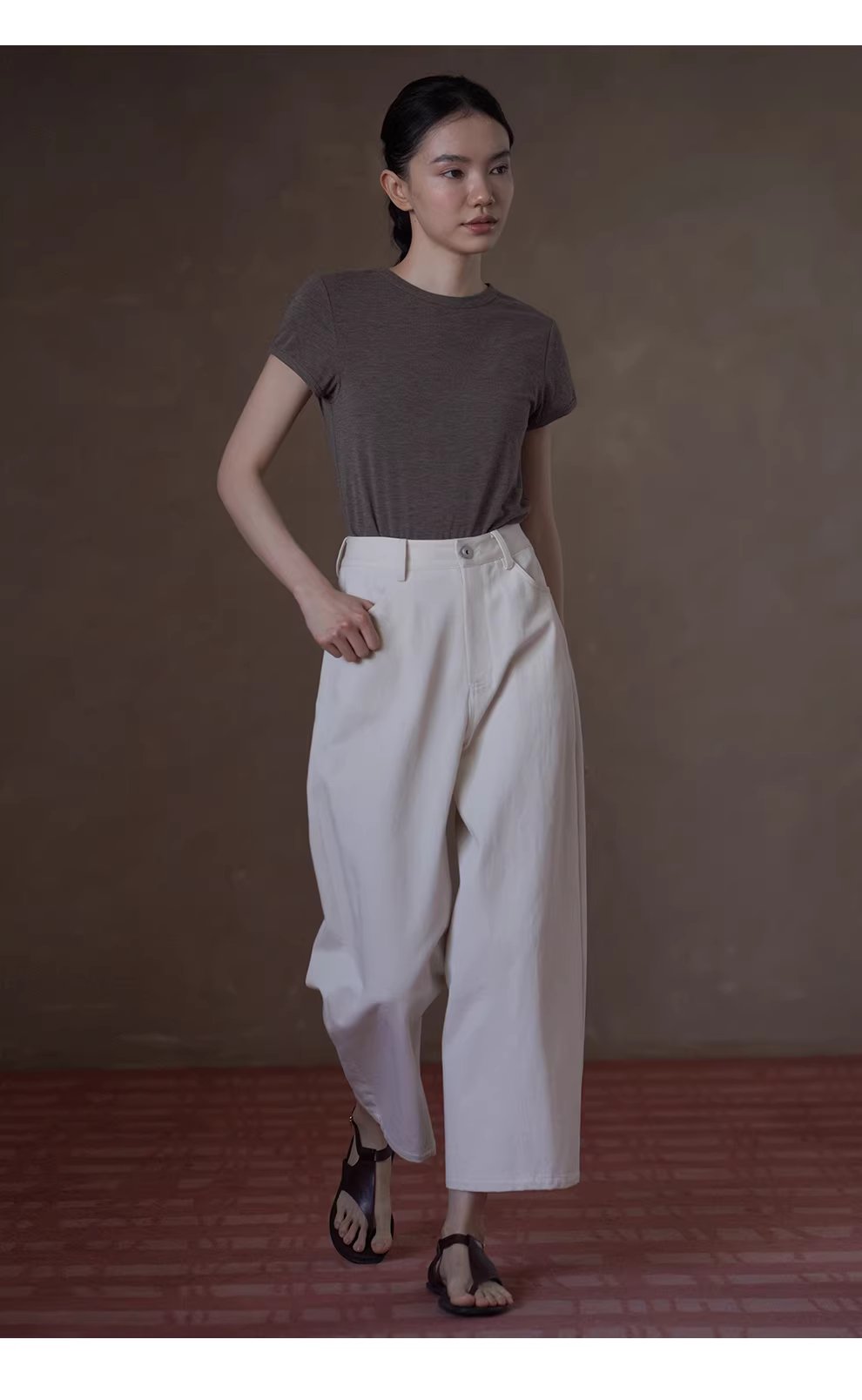 回暖春日高支棉麻混紡斜紋肌理高腰直筒顯瘦八分褲子女,回暖春日高支棉麻混紡斜紋肌理高腰直筒顯瘦八分褲子女,HBFS3023,回暖春日高支棉麻混紡斜紋肌理高腰直筒顯瘦八分褲子女,柔軟挺版,直筒修身