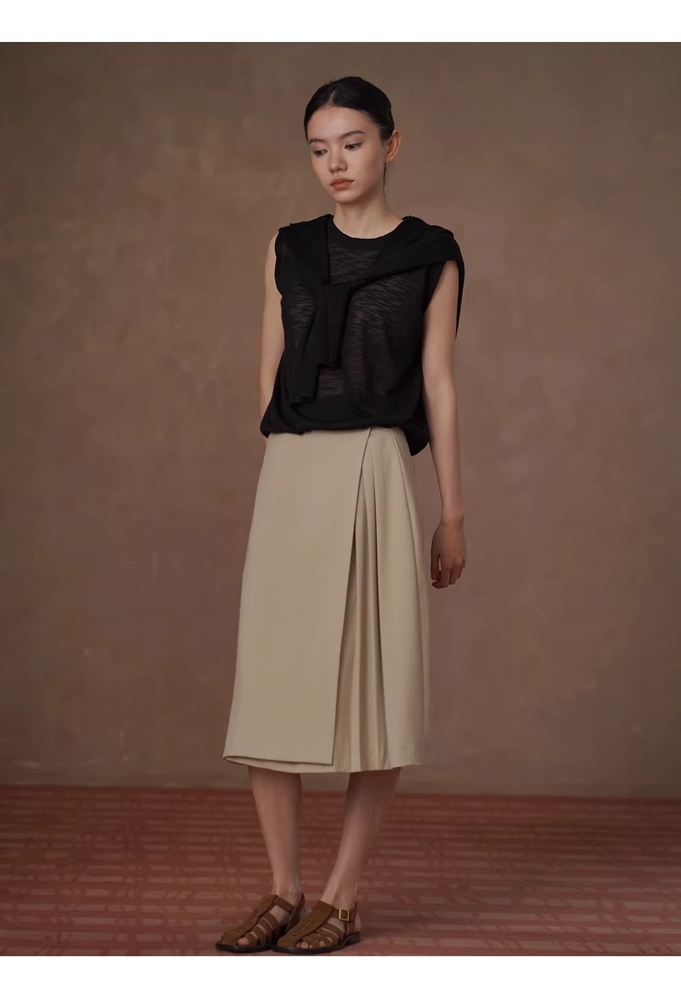 姐法式通勤一片圍裹式寬鬆直筒高腰不對稱壓褶顯瘦半身裙,姐法式通勤一片圍裹式寬鬆直筒高腰不對稱壓褶顯瘦半身裙,HBFS2018,姐法式通勤一片圍裹式寬鬆直筒高腰不對稱壓褶顯瘦半身裙,透氣舒適,版型顯瘦