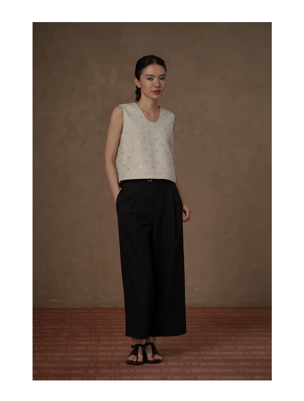 顯瘦亟需不挑人俐落簡約寬鬆高腰袋蓋通勤八分寬褲女,顯瘦亟需不挑人俐落簡約寬鬆高腰袋蓋通勤八分寬褲女,HBFS3025,顯瘦亟需不挑人俐落簡約寬鬆高腰袋蓋通勤八分寬褲女,親膚耐洗,調節腰圍