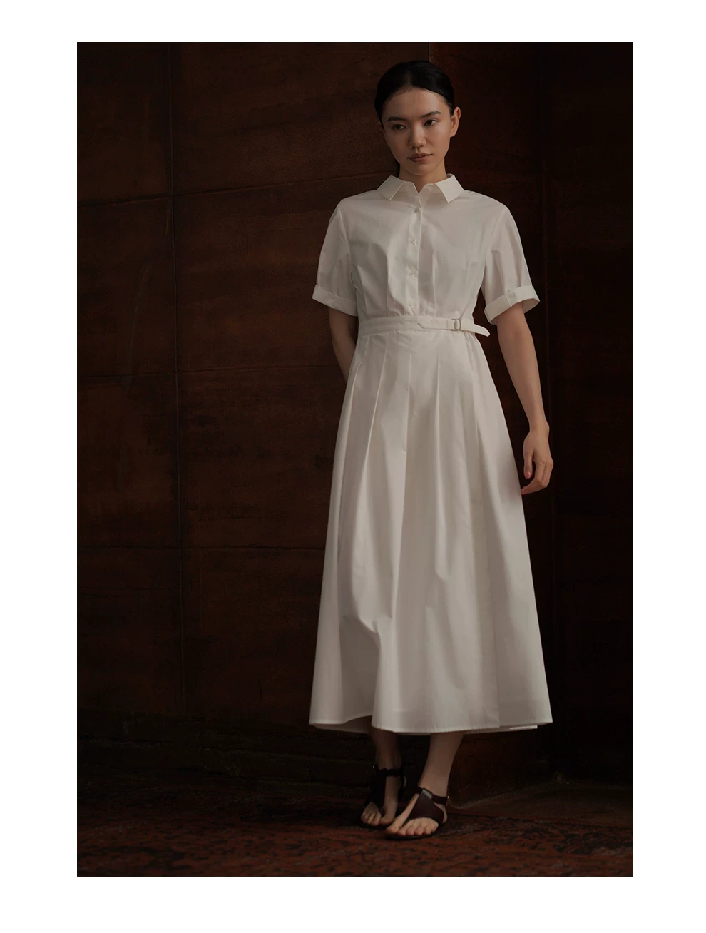 復古優雅可調式收腰顯瘦透氣棉感通勤經典款襯衫洋裝,復古優雅可調式收腰顯瘦透氣棉感通勤經典款襯衫洋裝,HBFS7048,復古優雅可調式收腰顯瘦透氣棉感通勤經典款襯衫洋裝,俐落知性,腰部調節