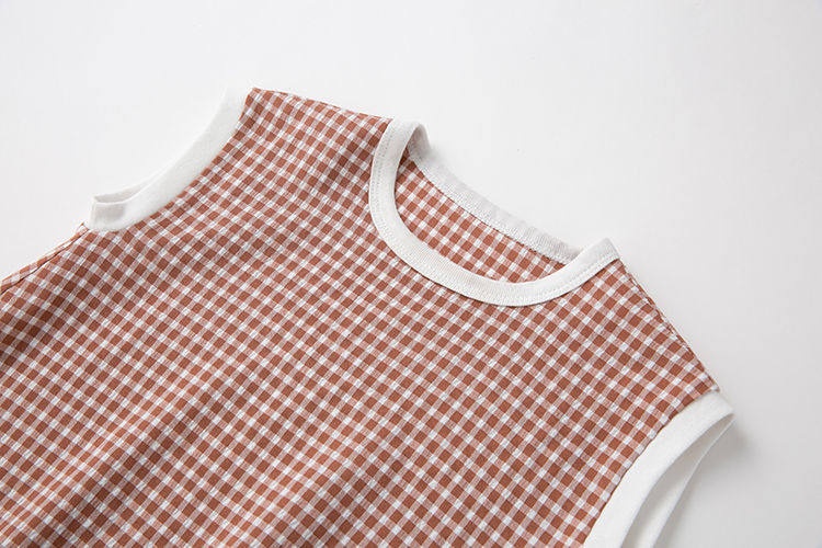 日系撞色領格子無袖背連身裙洋裝,EBBS780601150,日系撞色領格子無袖背連身裙洋裝,優惠專區,➧零碼出清7折,EBBS780601150