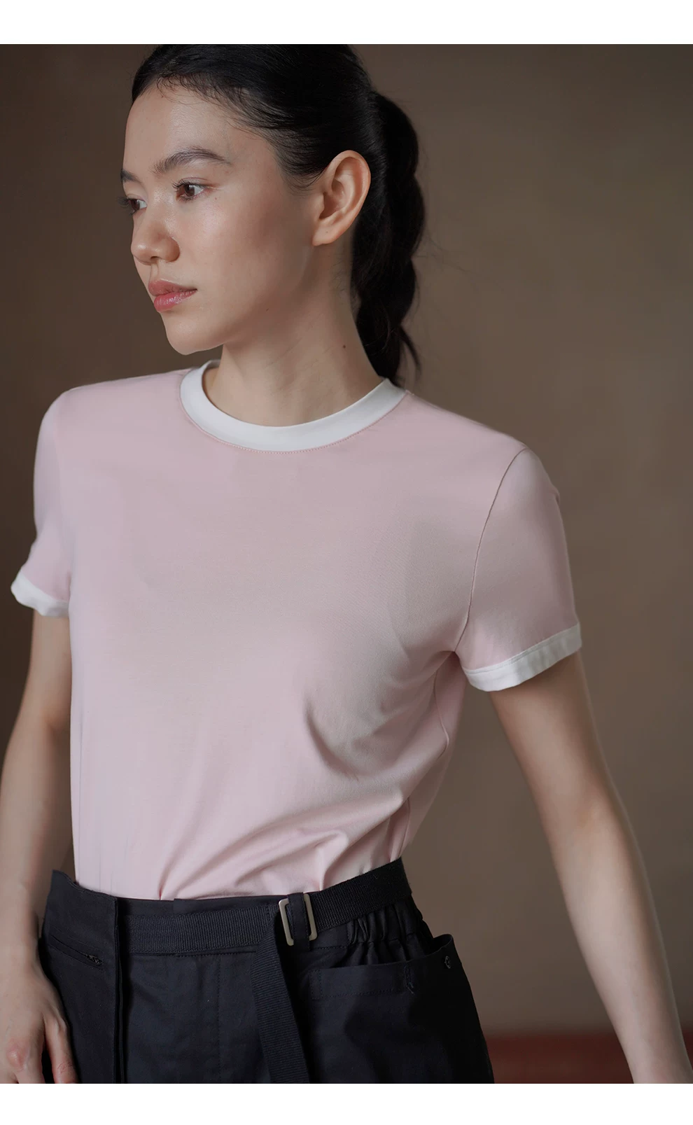 高支莫代爾霧面軟糯撞色領口減齡層次感基礎款短袖T恤女,高支莫代爾霧面軟糯撞色領口減齡層次感基礎款短袖T恤女,HBFS1153,高支莫代爾霧面軟糯撞色領口減齡層次感基礎款短袖T恤女,撞色領口,柔軟透氣