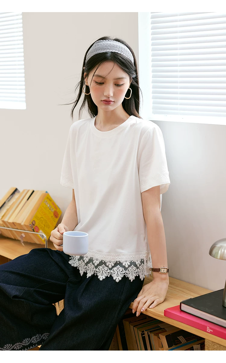 大尺碼女裝胖mm白色短袖T恤女2026新款夏季穿搭蕾絲蕾絲上衣,大尺碼女裝胖mm白色短袖T恤女2026新款夏季穿搭蕾絲蕾絲上衣,HBFS1224,大尺碼女裝胖mm白色短袖T恤女2026新款夏季穿搭蕾絲蕾絲上衣,中大尺碼,蕾絲拼接