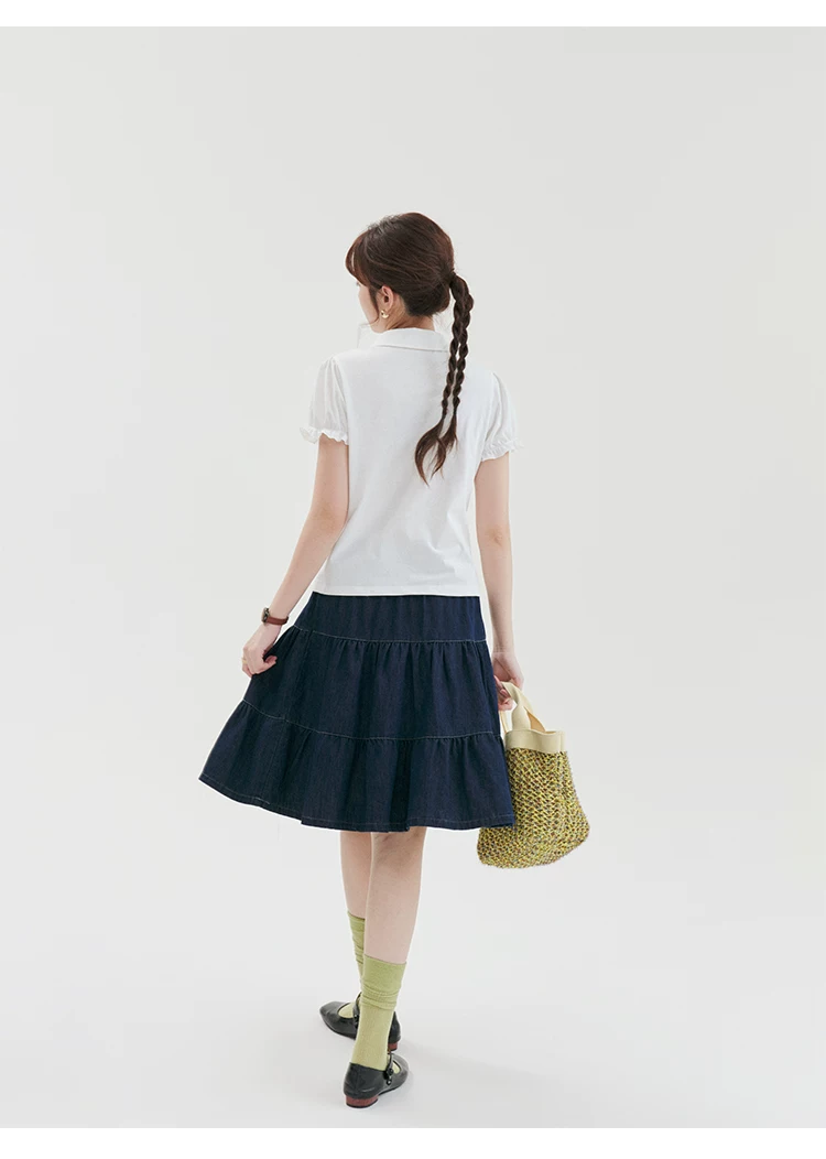 雙排扣元寶領蕾絲短袖T恤女夏新款甜美白色上衣,雙排扣元寶領蕾絲短袖T恤女夏新款甜美白色上衣,HBFS1279,雙排扣元寶領蕾絲短袖T恤女夏新款甜美白色上衣,雙排扣,修身版型