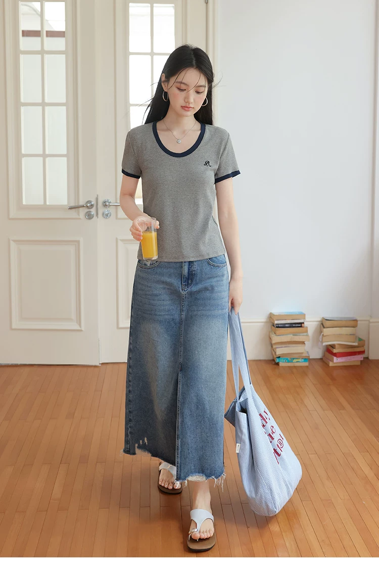 大尺碼胖mm巨遮肚夏裝正肩短袖T恤女2026新款寬鬆灰色上衣女,大尺碼胖mm巨遮肚夏裝正肩短袖T恤女2026新款寬鬆灰色上衣女,HBFS1302,大尺碼胖mm巨遮肚夏裝正肩短袖T恤女2026新款寬鬆灰色上衣女,中大尺碼,撞色拼接