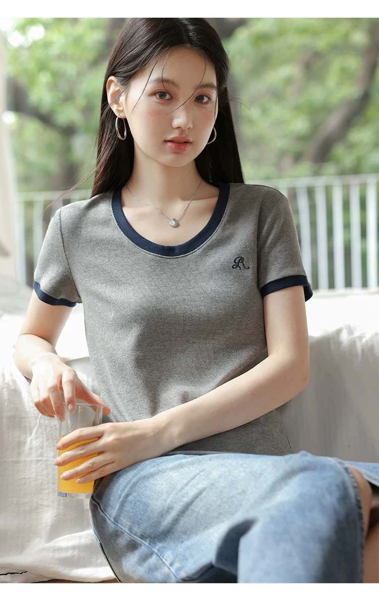 大尺碼胖mm巨遮肚夏裝正肩短袖T恤女2026新款寬鬆灰色上衣女,大尺碼胖mm巨遮肚夏裝正肩短袖T恤女2026新款寬鬆灰色上衣女,HBFS1302,大尺碼胖mm巨遮肚夏裝正肩短袖T恤女2026新款寬鬆灰色上衣女,中大尺碼,撞色拼接