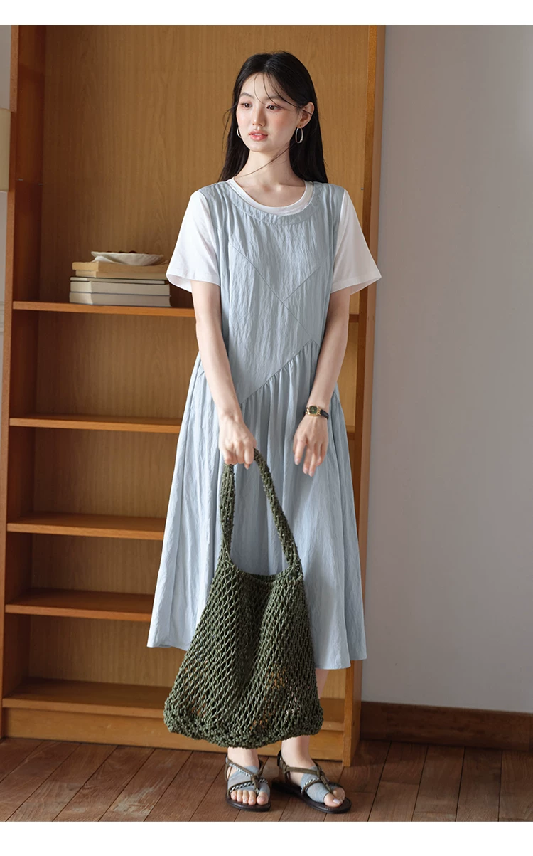 假兩件短袖小眾不撞洋裝女夏2026新款胖mm大尺碼絕美裙子,假兩件短袖小眾不撞洋裝女夏2026新款胖mm大尺碼絕美裙子,HBFS7159,假兩件短袖小眾不撞洋裝女夏2026新款胖mm大尺碼絕美裙子,中大尺碼,拼接造型
