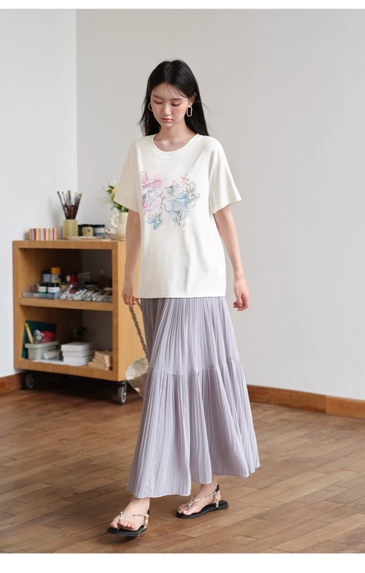 大尺寸胖mm夏裝蝴蝶印花白色短袖T恤女2026新款寬鬆正肩上衣,大尺寸胖mm夏裝蝴蝶印花白色短袖T恤女2026新款寬鬆正肩上衣,HBFS1315,大尺寸胖mm夏裝蝴蝶印花白色短袖T恤女2026新款寬鬆正肩上衣,中大尺碼,文青印花