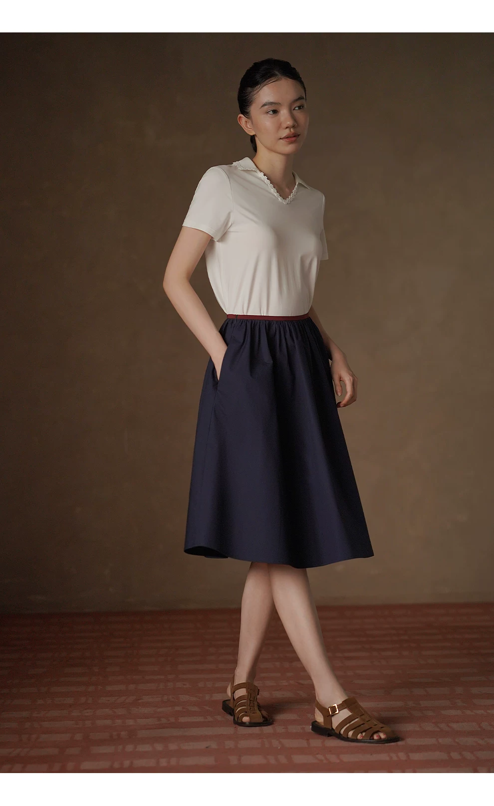 女孩日常T恤刺繡蕾絲拼接翻領V領柔軟彈性合身短袖上衣,女孩日常T恤刺繡蕾絲拼接翻領V領柔軟彈性合身短袖上衣,HBFS1356,女孩日常T恤刺繡蕾絲拼接翻領V領柔軟彈性合身短袖上衣,柔軟彈性,蕾絲拼接