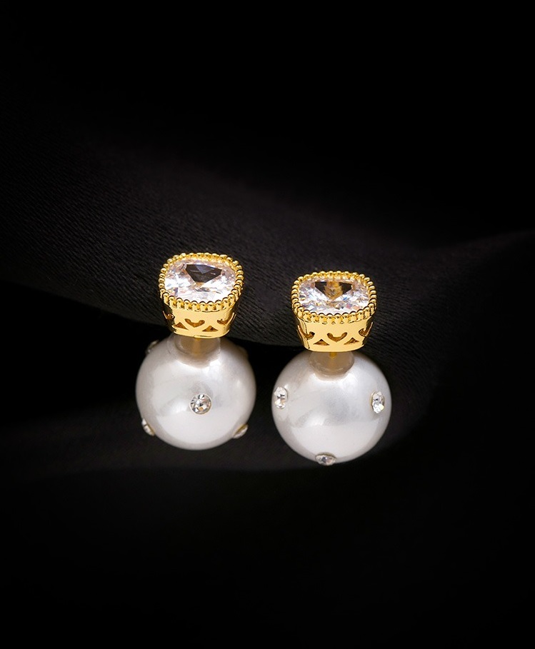 歐式珍珠s925銀針耳環女小眾高級感兩戴設計新品輕奢鋯石耳飾