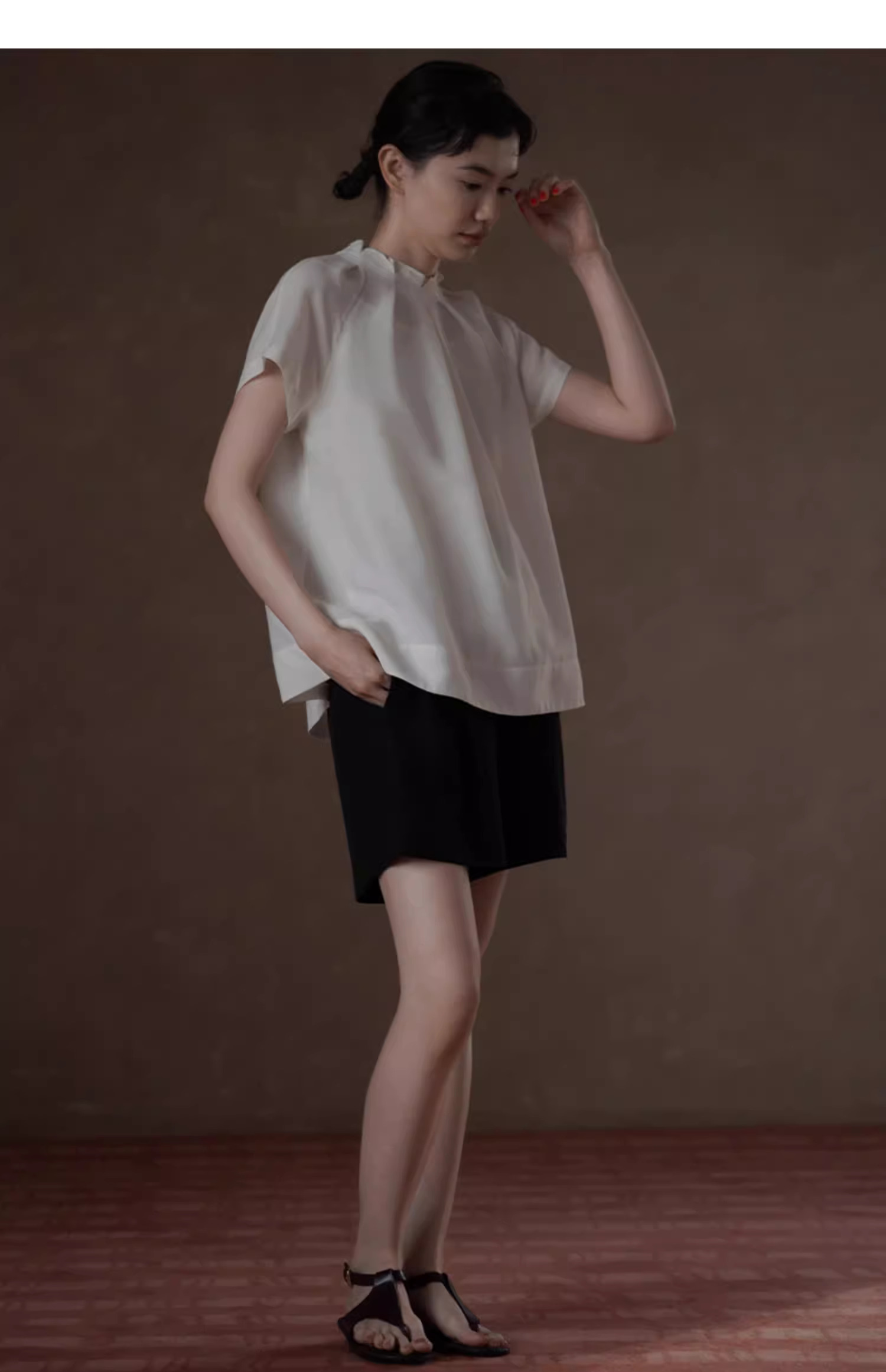重工打褶立體花苞領襯衫乾爽肌理感透氣亞麻通勤上衣女,重工打褶立體花苞領襯衫乾爽肌理感透氣亞麻通勤上衣女,HBES1256,重工打褶立體花苞領襯衫乾爽肌理感透氣亞麻通勤上衣女,花苞袖型,透膚罩衫