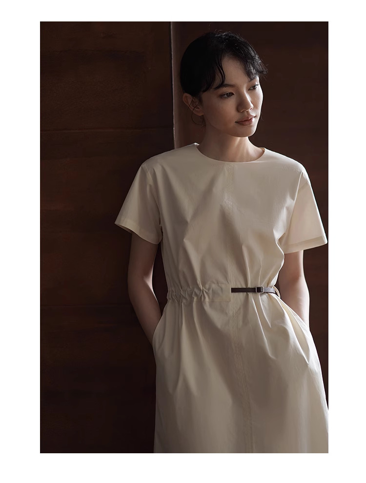 心選氛圍洋裝水洗100棉拼接腰帶設計短袖寬鬆顯瘦裙子,心選氛圍洋裝水洗100棉拼接腰帶設計短袖寬鬆顯瘦裙子,HBES7201,心選氛圍洋裝水洗100棉拼接腰帶設計短袖寬鬆顯瘦裙子,簡約大方,腰帶設計