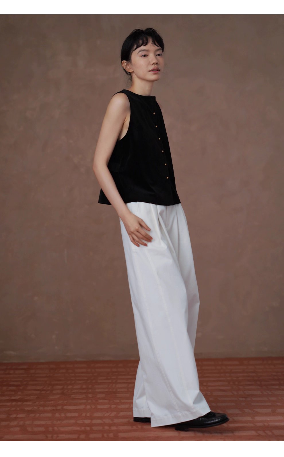 跨季節實用基礎單品分割顯瘦俐落寬鬆版型高腰寬長褲