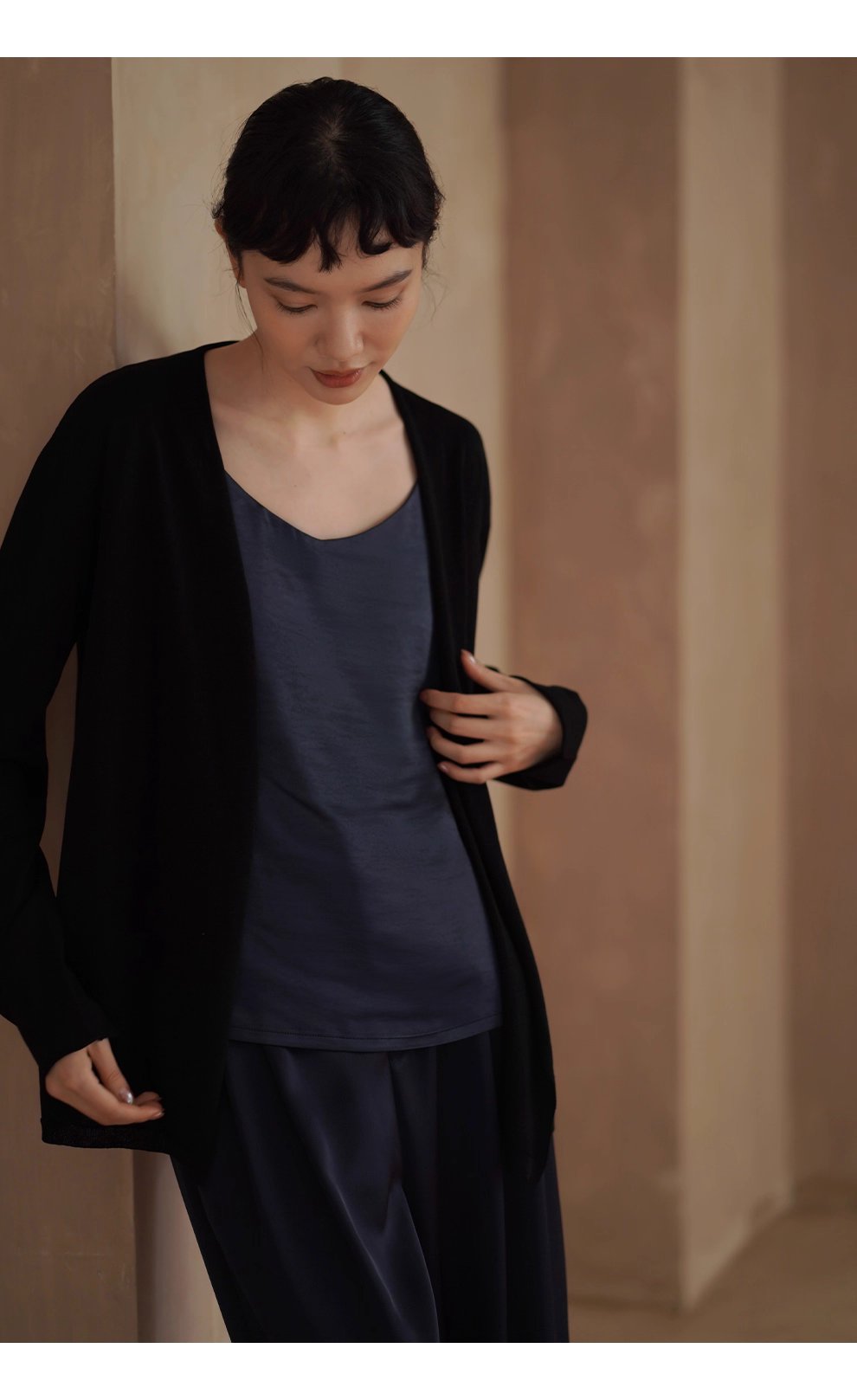 紙片人開襟衫萊賽爾亞麻輕薄寬鬆顯瘦慵懶通勤針織外套女