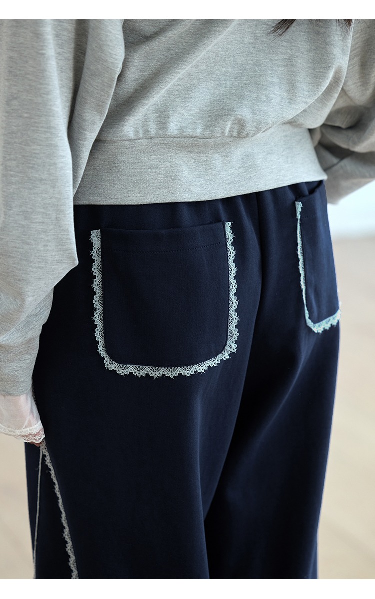 鬆緊腰直筒寬褲新款運動休閒衛褲大尺碼女胖mm秋季褲子